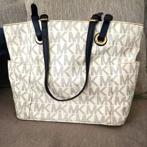MK blue & white purse